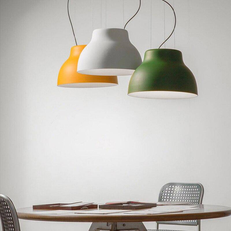 Suspension moderne LED avec abat-jour en métal coloré - vue 6 sur 11