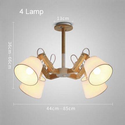 Lustre retro LED avec plusieurs abat-jours tissu vintage - vue 4 sur 6