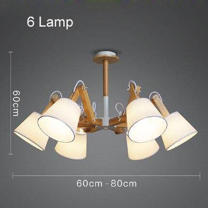 Lustre retro LED avec plusieurs abat-jours tissu vintage