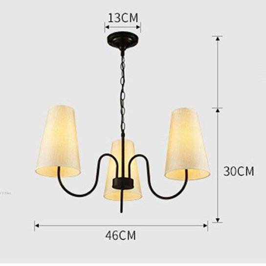Suspension rétro LED en métal avec plusieurs abats-jours en tissu - vue 8 sur 8