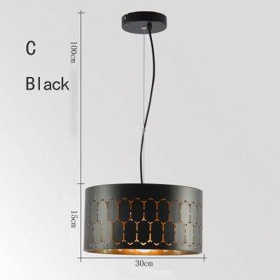 Suspension design LED avec abat-jour retro arrondi en métal - vue 12 sur 12