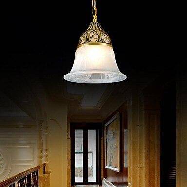 Suspension rétro LED en métal et finitions dorées - vue 3 sur 4