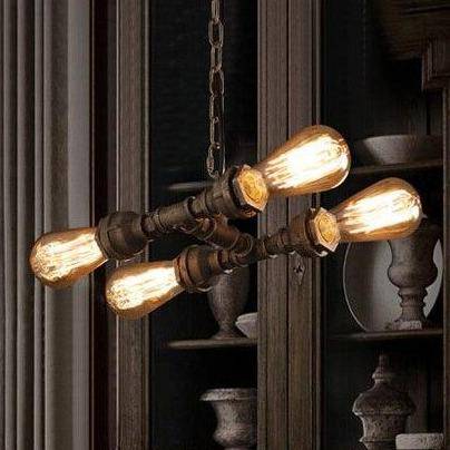 Suspension industrielle LED en métal avec ampoules style retro - vue 3 sur 5
