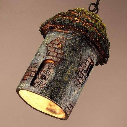 Suspension à LED en forme de maison rustique Deco