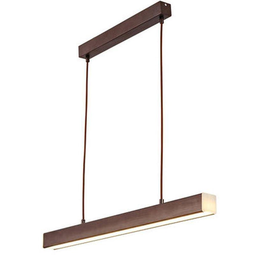 Suspension moderne LED allongé imitation bois