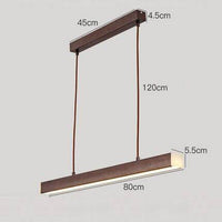Suspension moderne LED allongé imitation bois