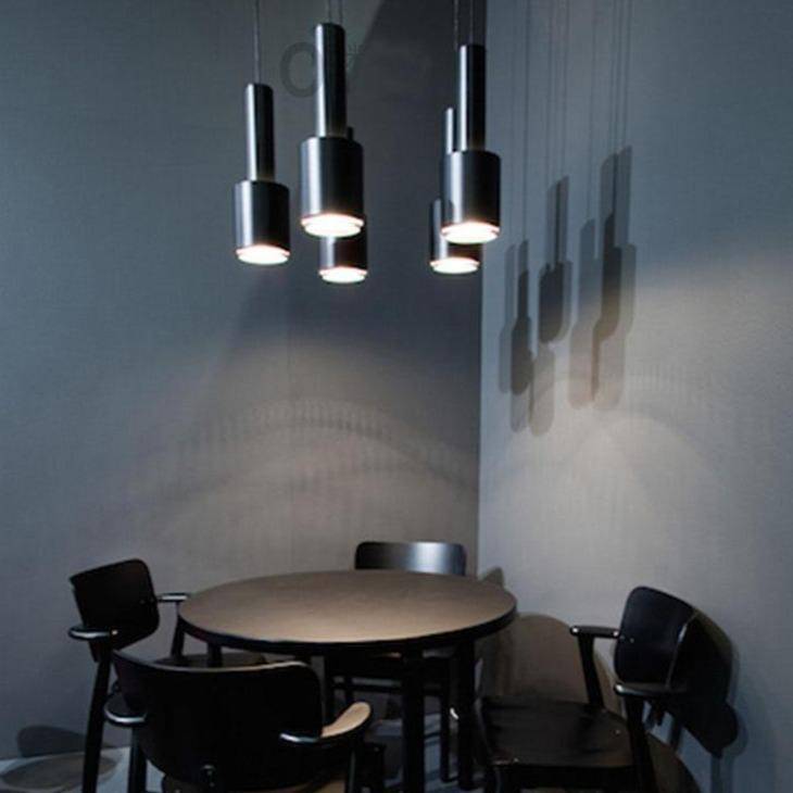 Suspension design LED aux formes cylindriques métal - vue 3 sur 12