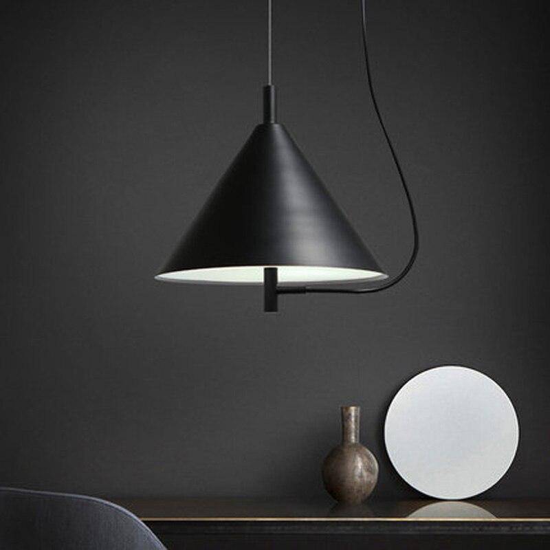 Suspension moderne LED avec abat-jour conique métal noir - vue 4 sur 4