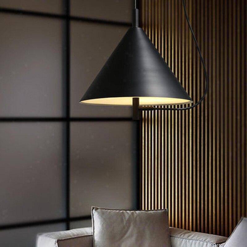 Suspension moderne LED avec abat-jour conique métal noir - vue 5 sur 4