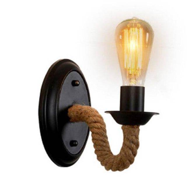 Applique murale rétro LED avec corde et ampoule Edison - vue 3 sur 3