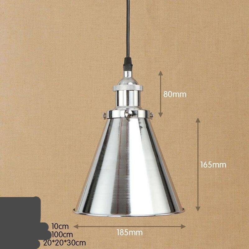 Suspension retro LED avec abat-jour métal conique Loft - vue 3 sur 3