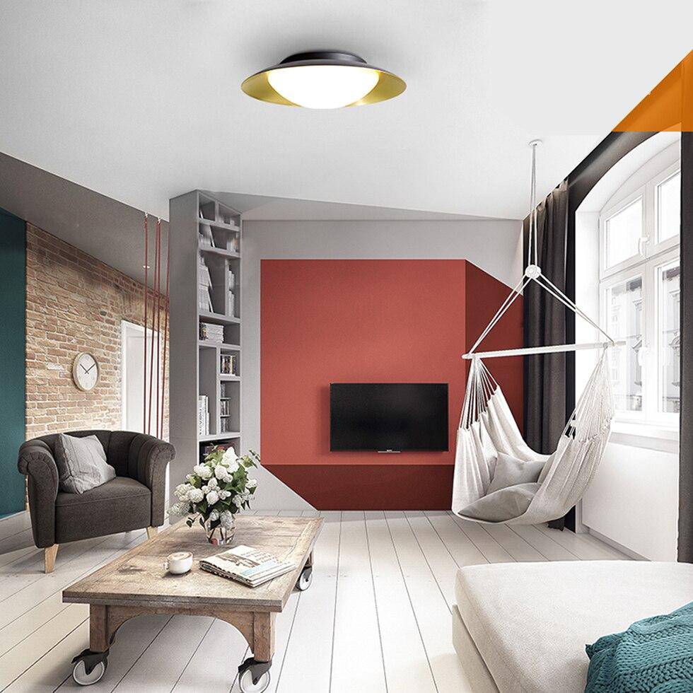 Plafonnier moderne LED avec abat-jour arrondi et boule lumineuse - vue 3 sur 19