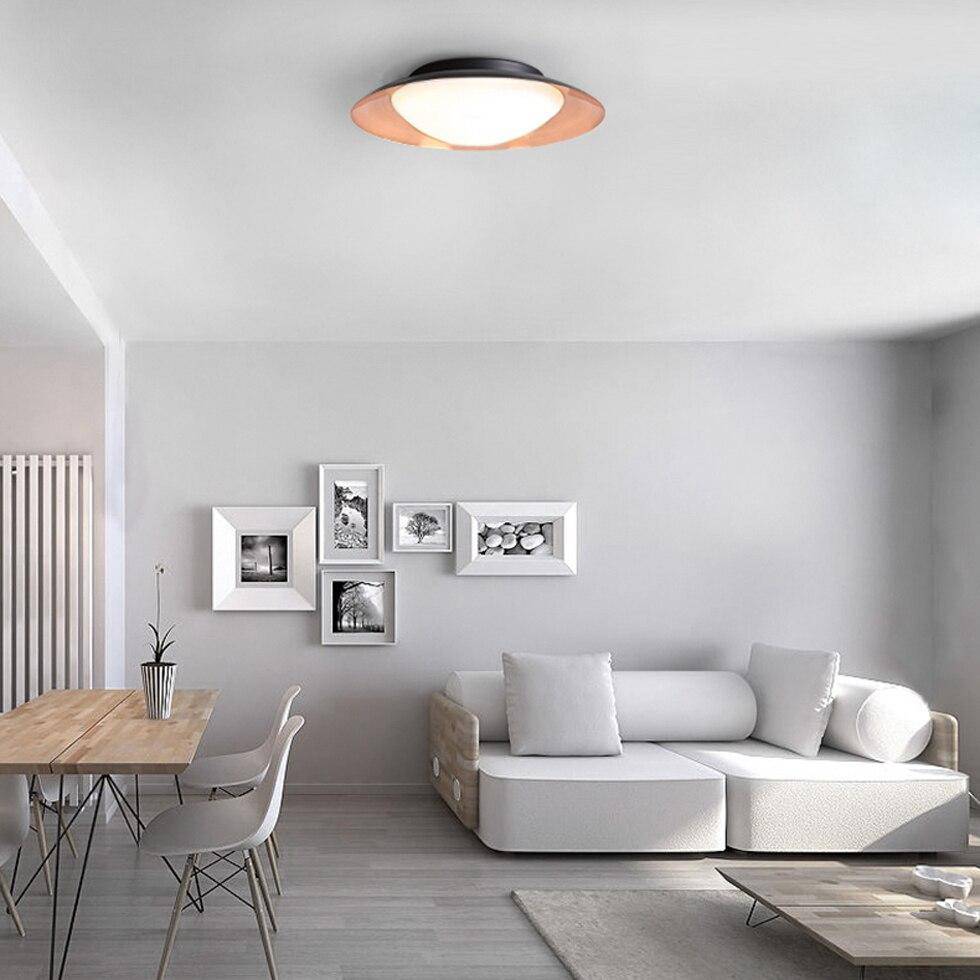 Plafonnier moderne LED avec abat-jour arrondi et boule lumineuse - vue 7 sur 19