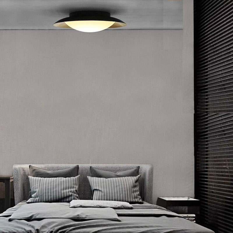 Plafonnier moderne LED avec abat-jour arrondi et boule lumineuse