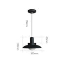 Suspension design avec abat-jour arrondi en métal LED