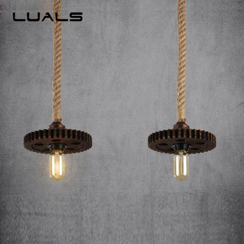 Suspension retro LED en métal et ampoule Edison