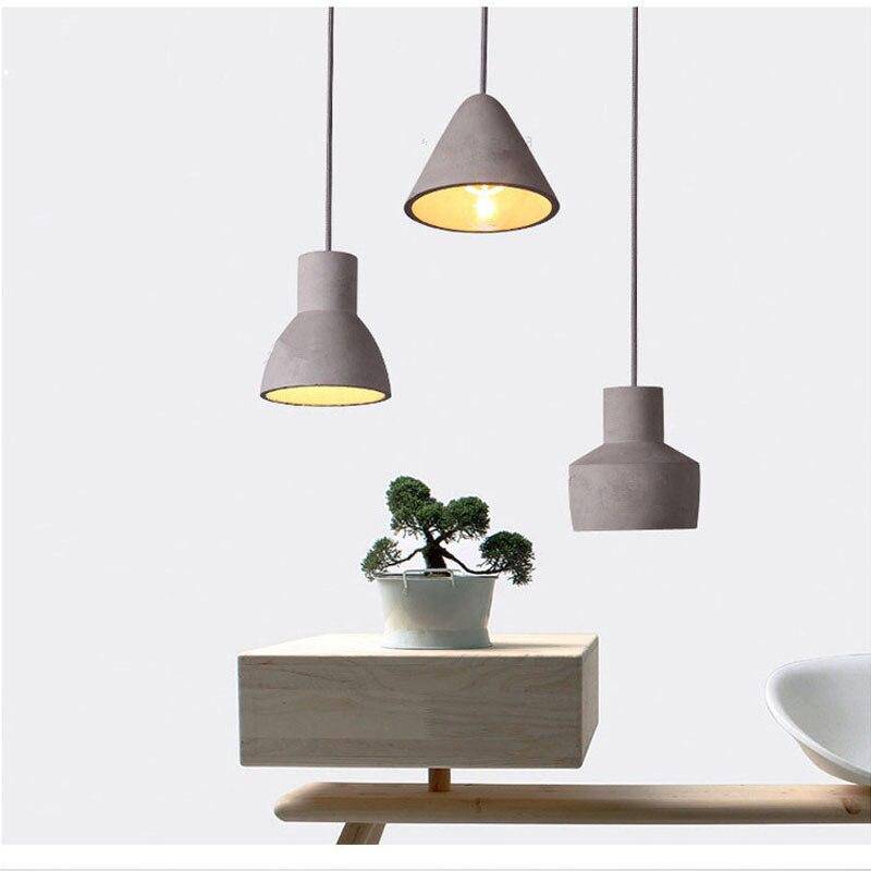 Suspension design à LED avec abat-jour arrondie en ciment - vue 5 sur 11