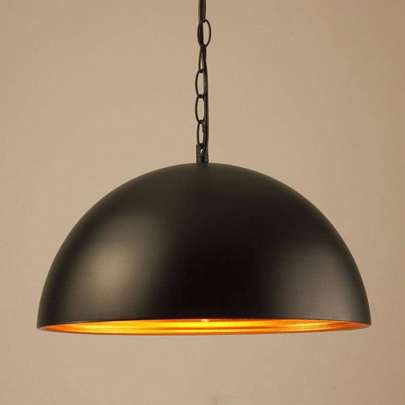 Suspension retro LED avec abat-jour arrondie en métal - vue 3 sur 6