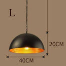 Suspension retro LED avec abat-jour arrondie en métal