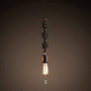 Suspension retro en bois avec ampoule Edison