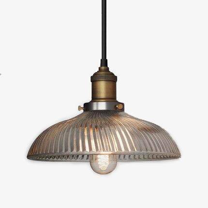 Suspension retro LED avec abat-jour en verre et ampoule Edison - vue 2 sur 12