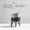 Cache-pot sur pied bas design effet ciment Ultra