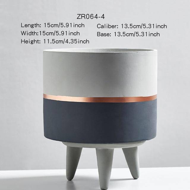 Cache-pot sur pied bas design effet ciment Ultra - vue 11 sur 12