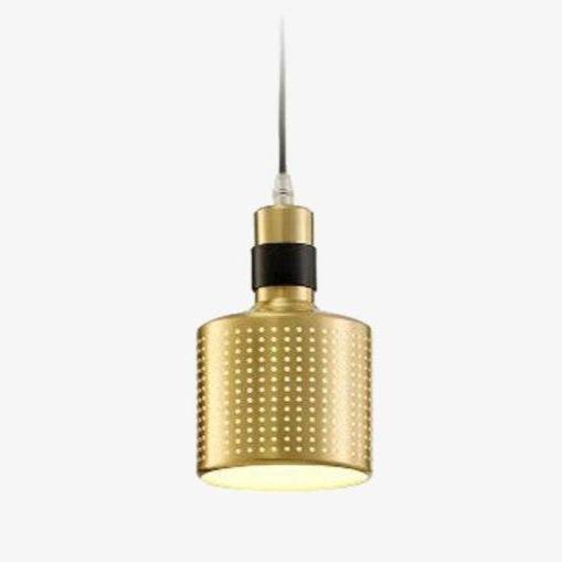 Suspension design LED cylindre arrondi en métal cuivré - vue 2 sur 6