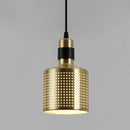 Suspension design LED cylindre arrondi en métal cuivré