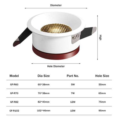 Spot moderne LED style ruche dimmable et encastrable Phoebe