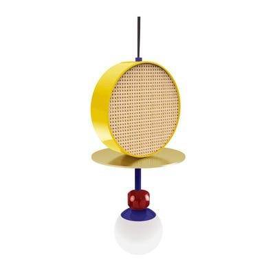 Suspension design à LED avec abat-jour disque en métal coloré
