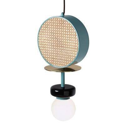 Suspension design à LED avec abat-jour disque en métal coloré - vue 7 sur 15