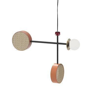 Suspension design à LED avec abat-jour disque en métal coloré - vue 11 sur 15