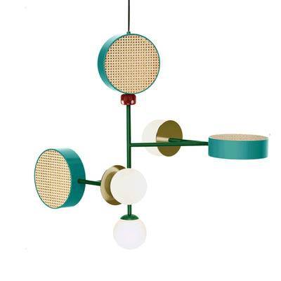 Suspension design à LED avec abat-jour disque en métal coloré - vue 15 sur 15