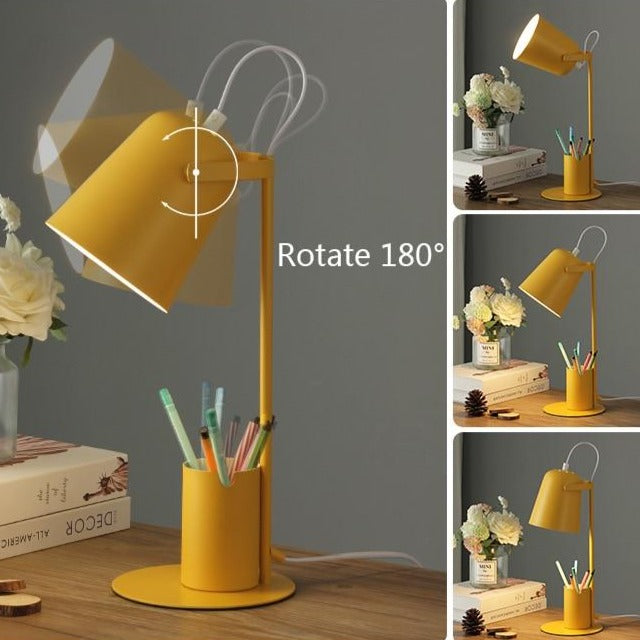 Lampe à poser LED avec porte-stylos incorporé coloré Ninal