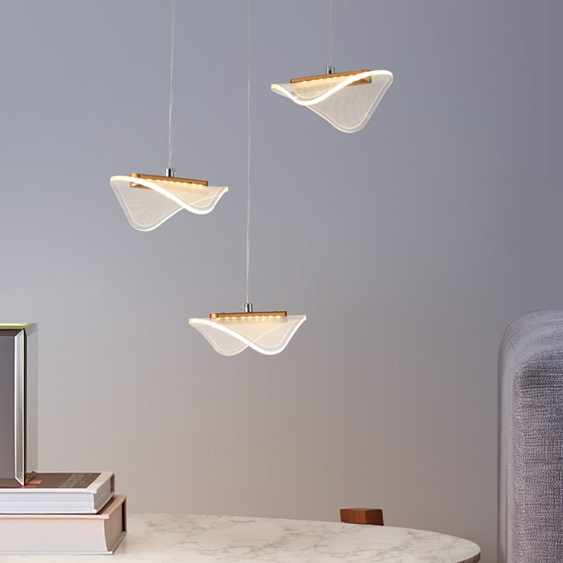 Lustre moderne LED avec abat-jour blanc et arrondi Astrid - vue 6 sur 7