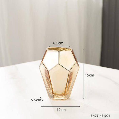 Vase design doré aux formes géométriques Luxury