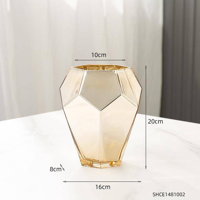 Vase design doré aux formes géométriques Luxury - vue 8 sur 11