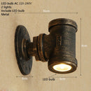 Applique murale retro LED style tuyau métallique Tino