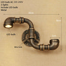 Applique murale retro LED style tuyau métallique Tino
