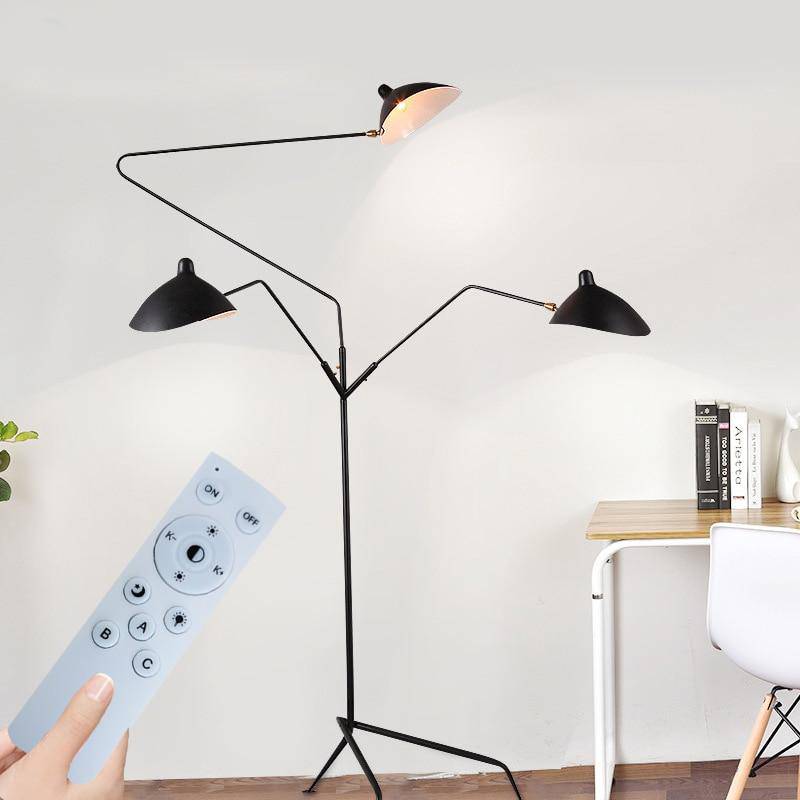 Lampadaire design industriel avec plusieurs bras à lampes - vue 4 sur 5