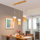 Suspension moderne LED en cube de bois design