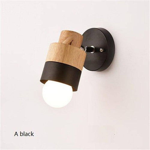 Applique murale LED en bois Creative (cube ou cylindre)