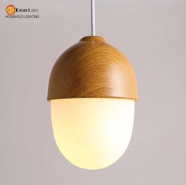 Suspension moderne LED avec abat-jour arrondi en bois style Marla - vue 6 sur 8