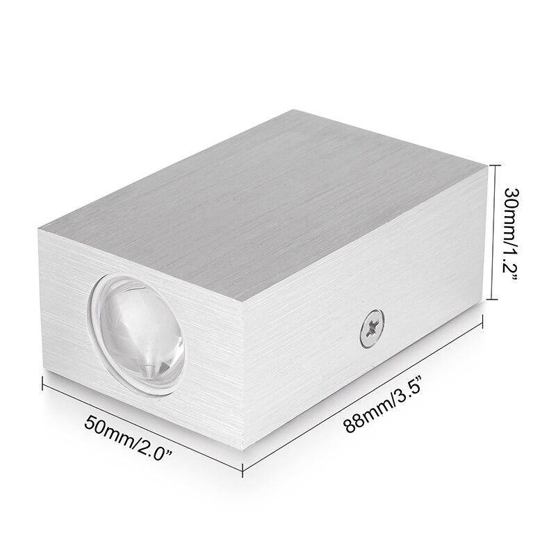 Applique chromé rectangulaire avec LED haut et bas - vue 5 sur 5