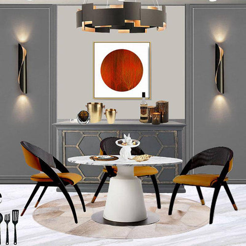 Suspension design LED aux courbes en métal Luxury