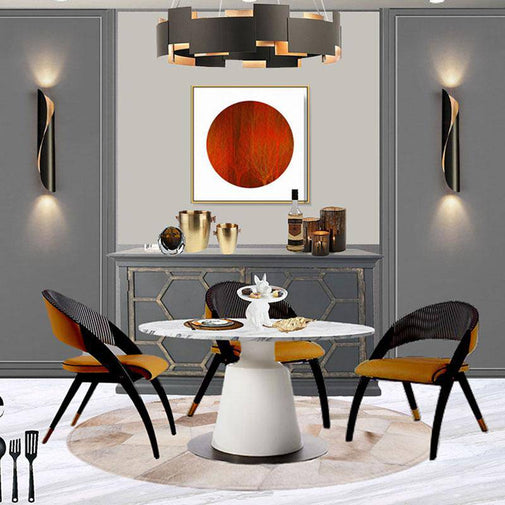 Suspension design LED aux courbes en métal Luxury