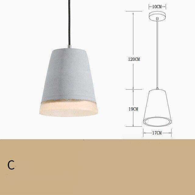 Suspension design à LED avec abat-jour en ciment Creative Loft - vue 8 sur 9