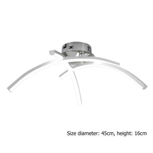 Plafonnier design LED avec 3 barres courbées en métal Teylor