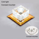 Plafonnier LED en cristal cubique et base chromée